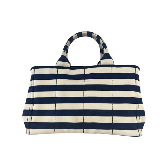 Prada Canapa Striped Tote Bag - Picture 2 of 11